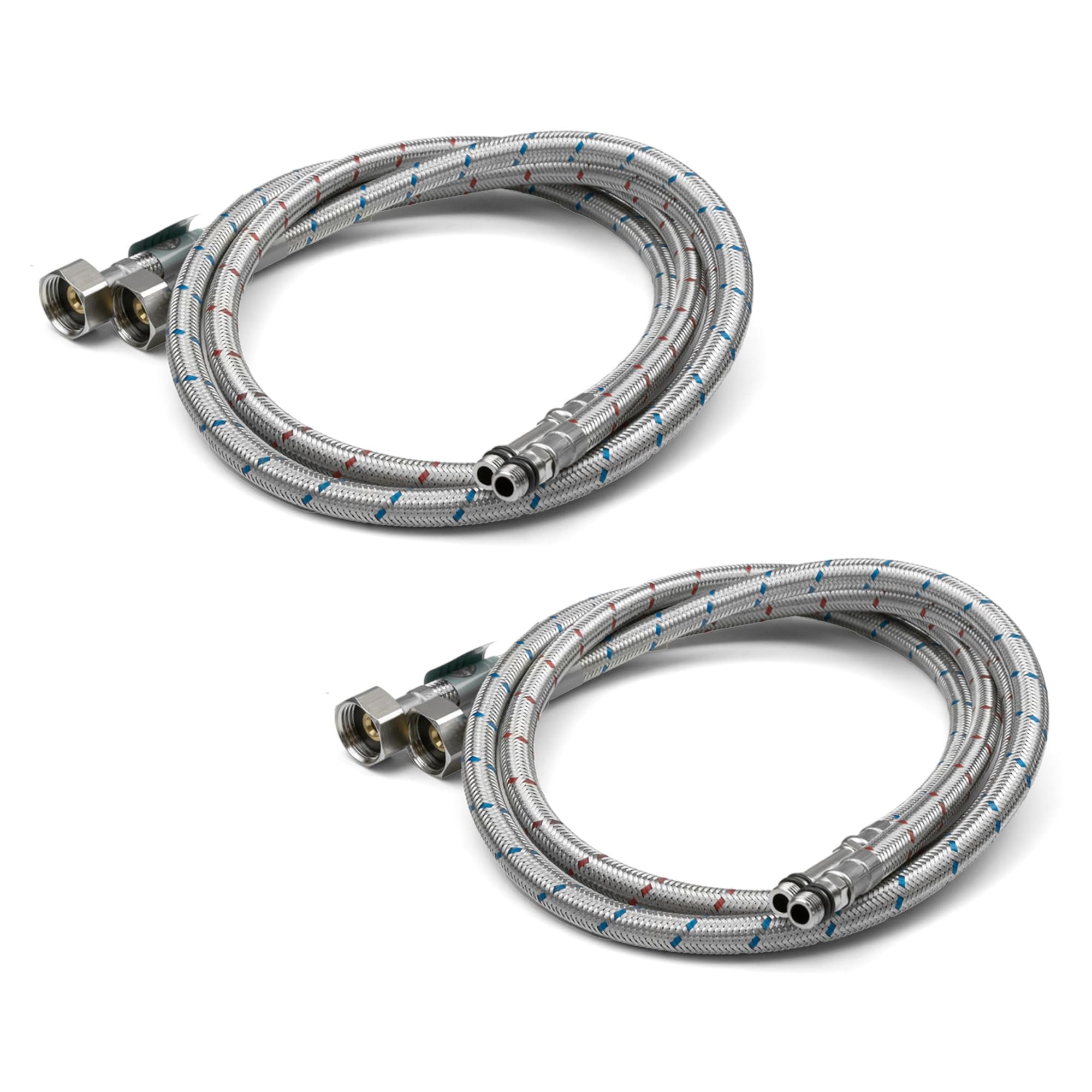 Xcel Home 4X M10 x1/2 Flexible Tap Connectors (1400mm) | 10 Lengths | 2 Pairs of BSP Kitchen/Basin Monobloc Mixer Flexi Pipe Tails | Braided Stainless Steel