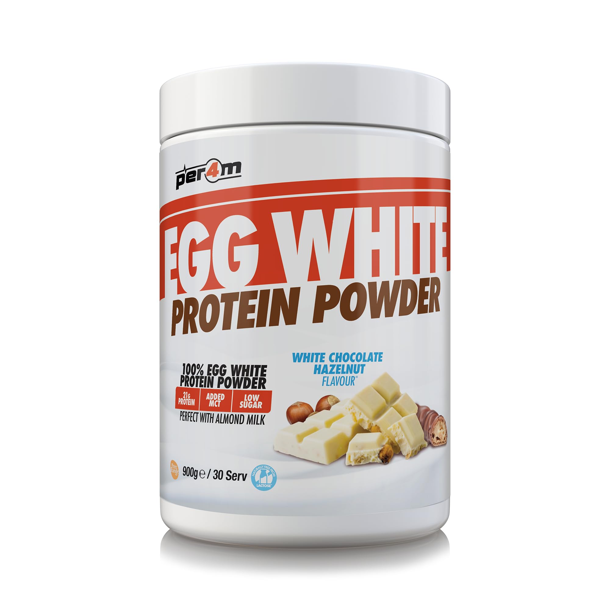 Per4m Egg White Protein Powder (900g) Chocolat blanc noisettes