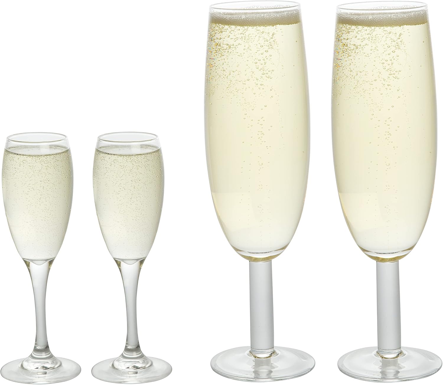 Oversized XL Giant 25oz Champagne Flute (4 pk) - Holds a Full Bottle of Champ - Made of Hand-Blown Glass NOT Plastic - Jumbo Glassware Fun for Bachelorettes & Graduations - Mothers Day Gift for Mom