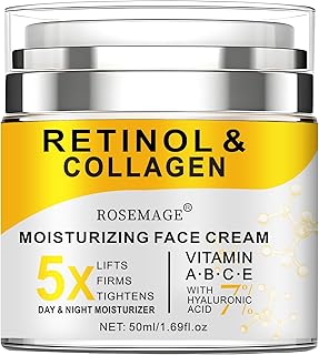 Crema de retinol para rostro con colágeno y á...