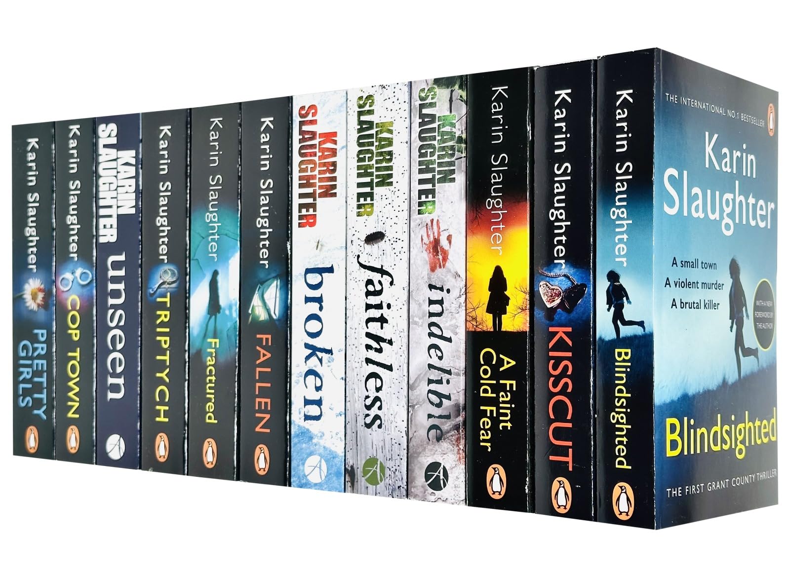 Karin Slaughter Will Trent and Grant County Series 12 Books Collection Set (Triptych, Cop Town, Fractured, Fallen, Indelible, Broken, Unseen, Kisscut, Faithless, Pretty Girls and More)