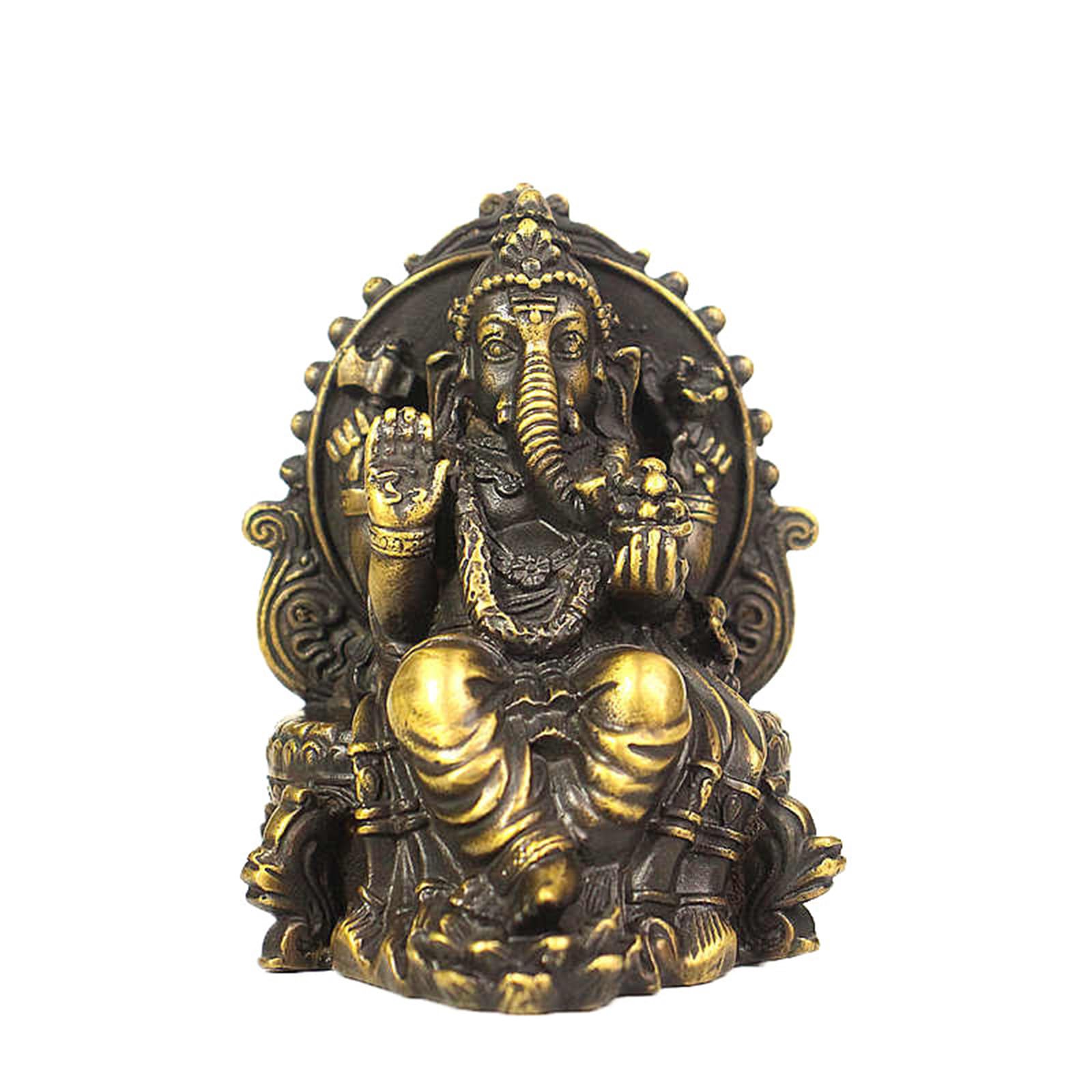 YXCQHZM Brass Ganesha Statue Ganesha Idol for Car Dashboard, Home, Office Ganpati Statue for Mandir Decor