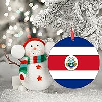 Vista 2 de Adorno de bandera de Costa Rica para decoración del árbol de Navidad, recuerdo de la ciudad de Costa Rica, adornos de Navidad personalizados 2022