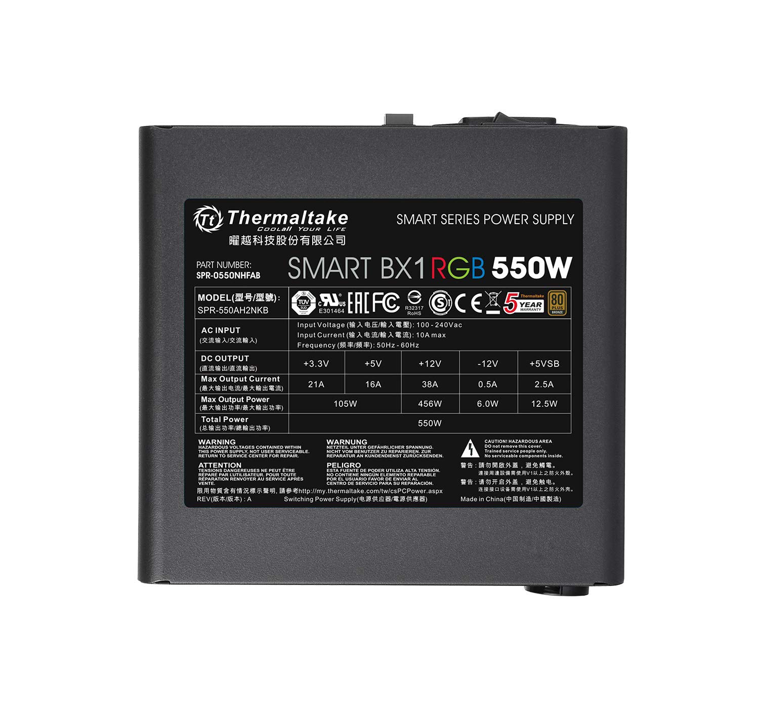 Amazon | Thermaltake Smart BX1 RGB 550W PC電源ユニット 80PLUS 