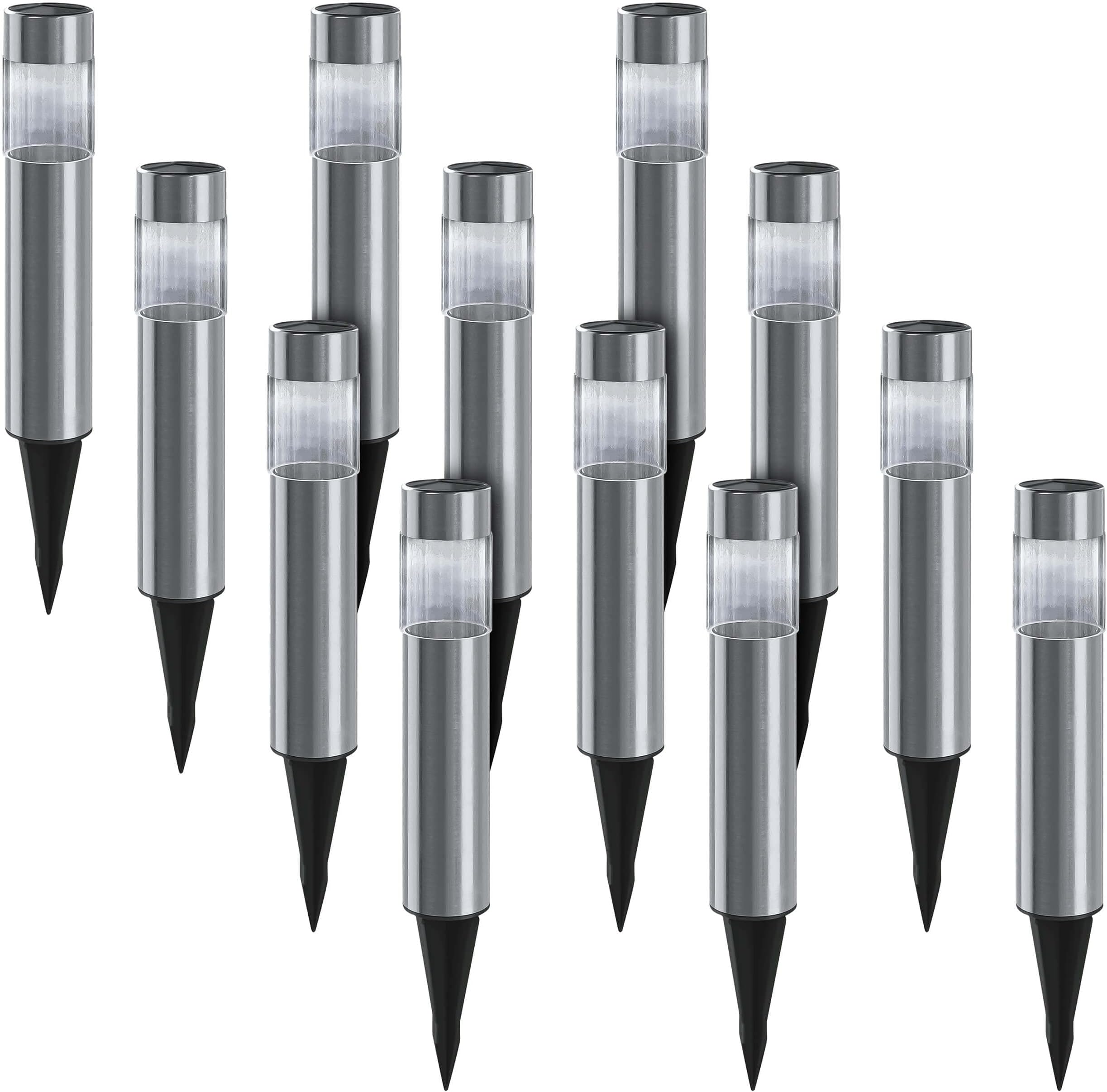 Joomer Solarlampen für Außen 4 Stück Edelstahl LED Solarleuchten Garten