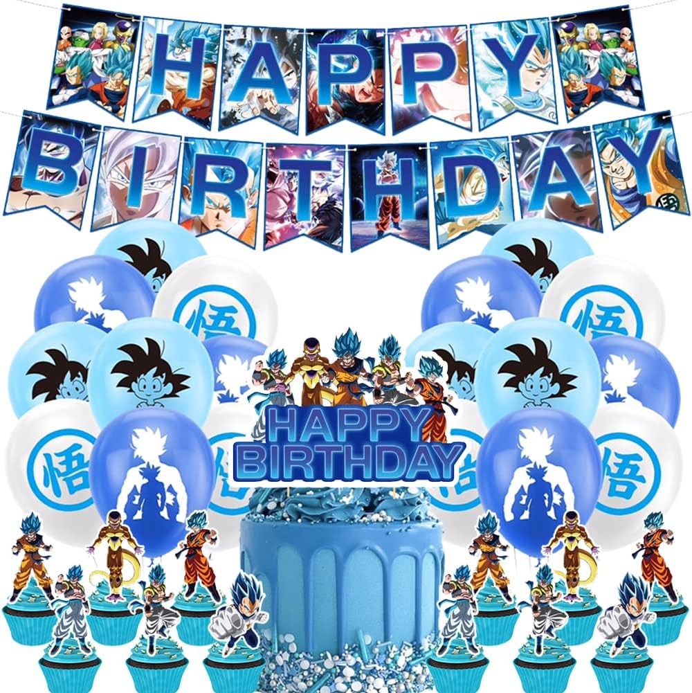Hilloly Dragon Ball Z Birthday Party Supplies, 32pcs Dragon Ball Party ...