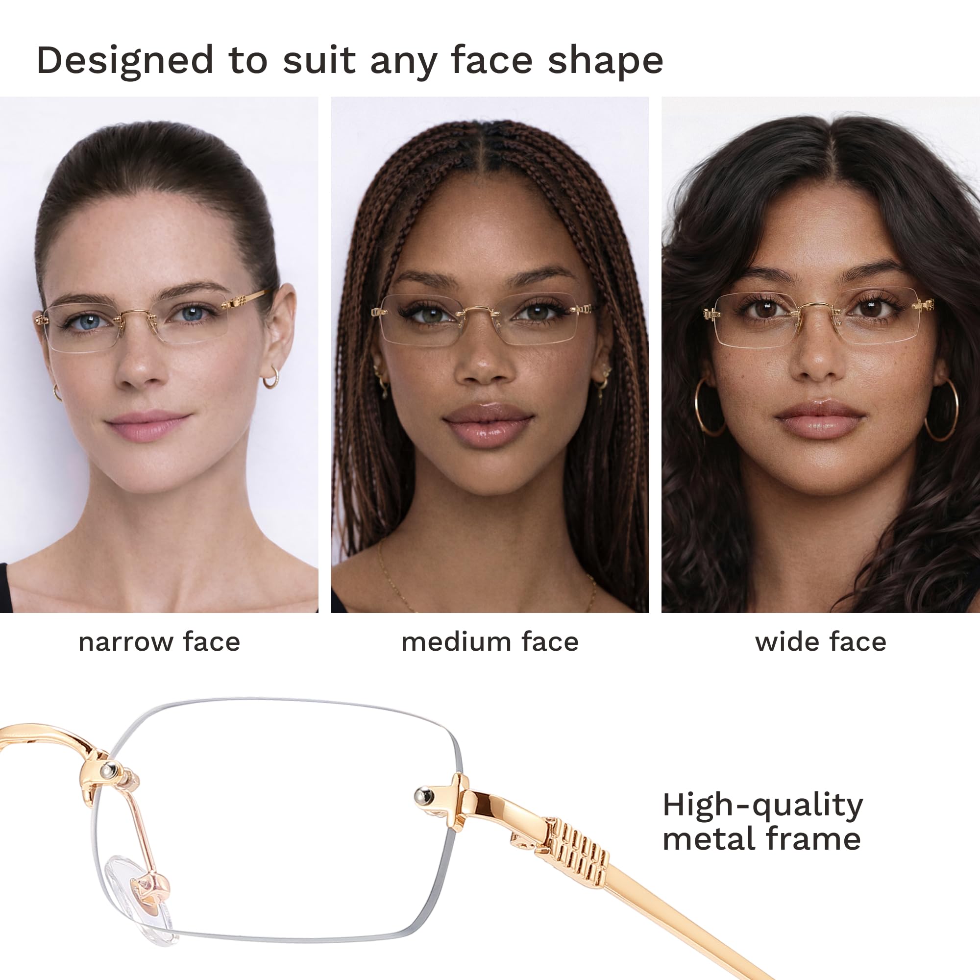 livho Blaulichtblockierende Brille für Frauen, leichte Computerbrille mit Metallrahmen, Anti-Augenbelastung, UV-Schutz
