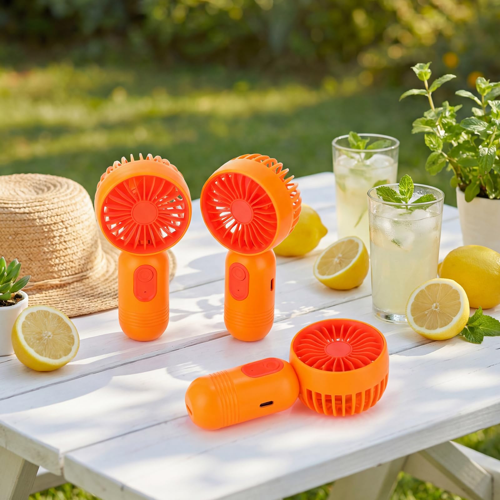 Rossesay Tragbarer Mini-Handventilator, Großpackung für Reisen, 3 Geschwindigkeiten, wiederaufladbar, USB, batteriebetrieben, kleine persönliche Wimpernfächer für Damen und Herren, für drinnen und