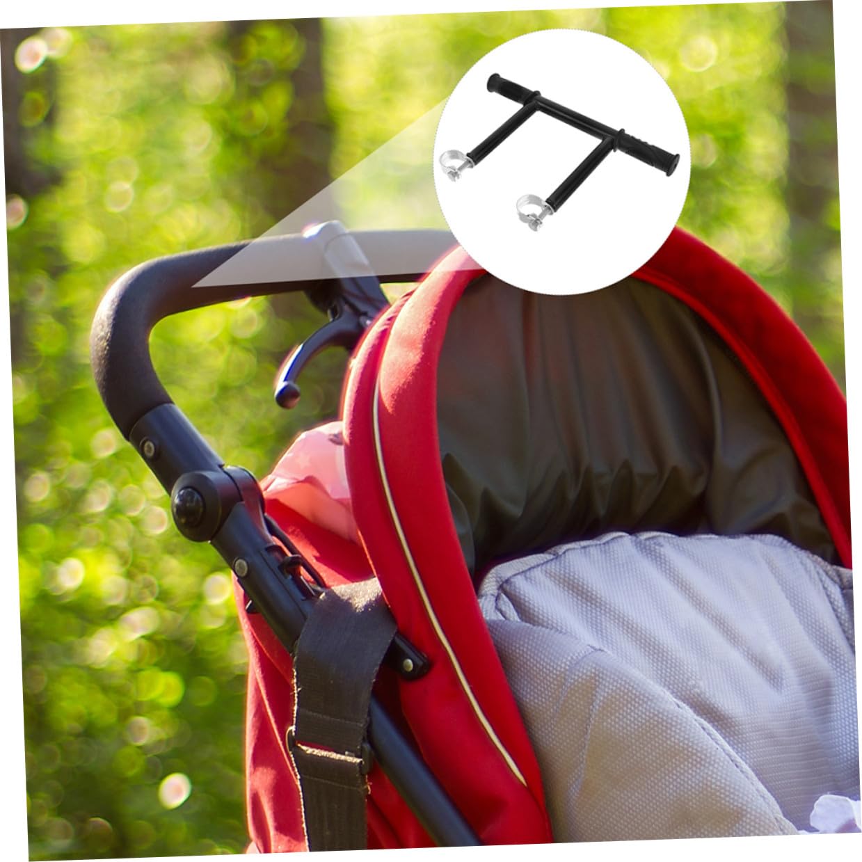 Manillar Plástico Cochecito en Extensor para Acero Inoxidable de Diseño Moderno Soporte para Reposabrazos y Adecuado para Paseos y Excursiones Niño