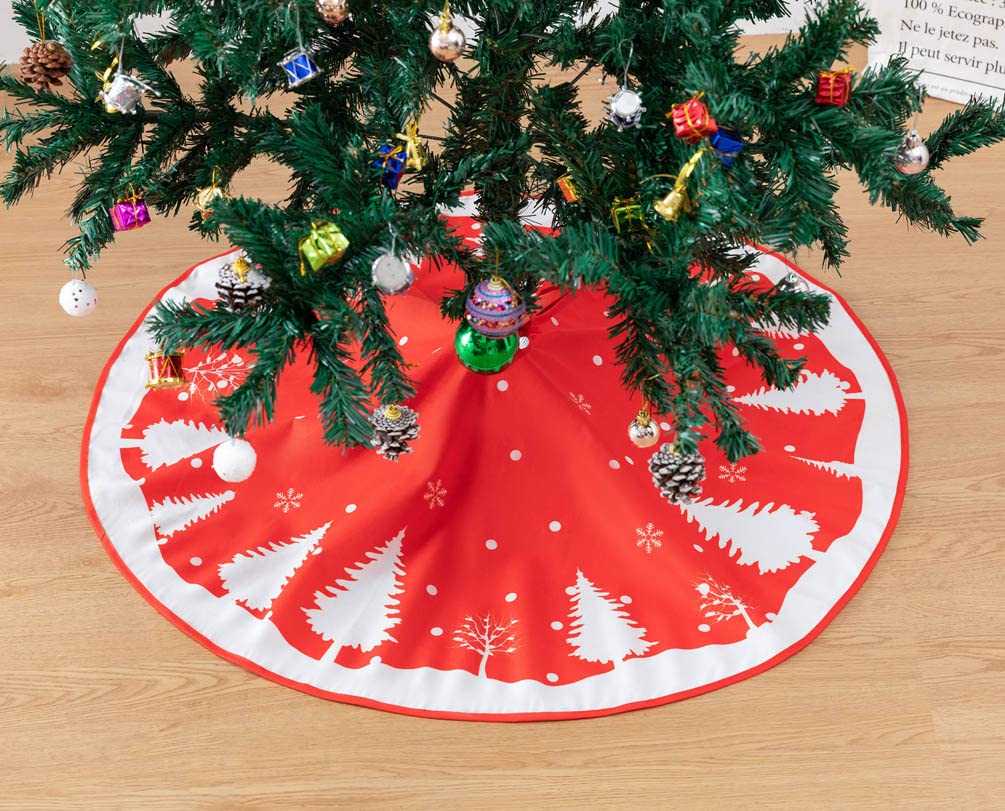 Jupe De Sapin De Noël Ronde En Toile De Jute Avec Flocons De