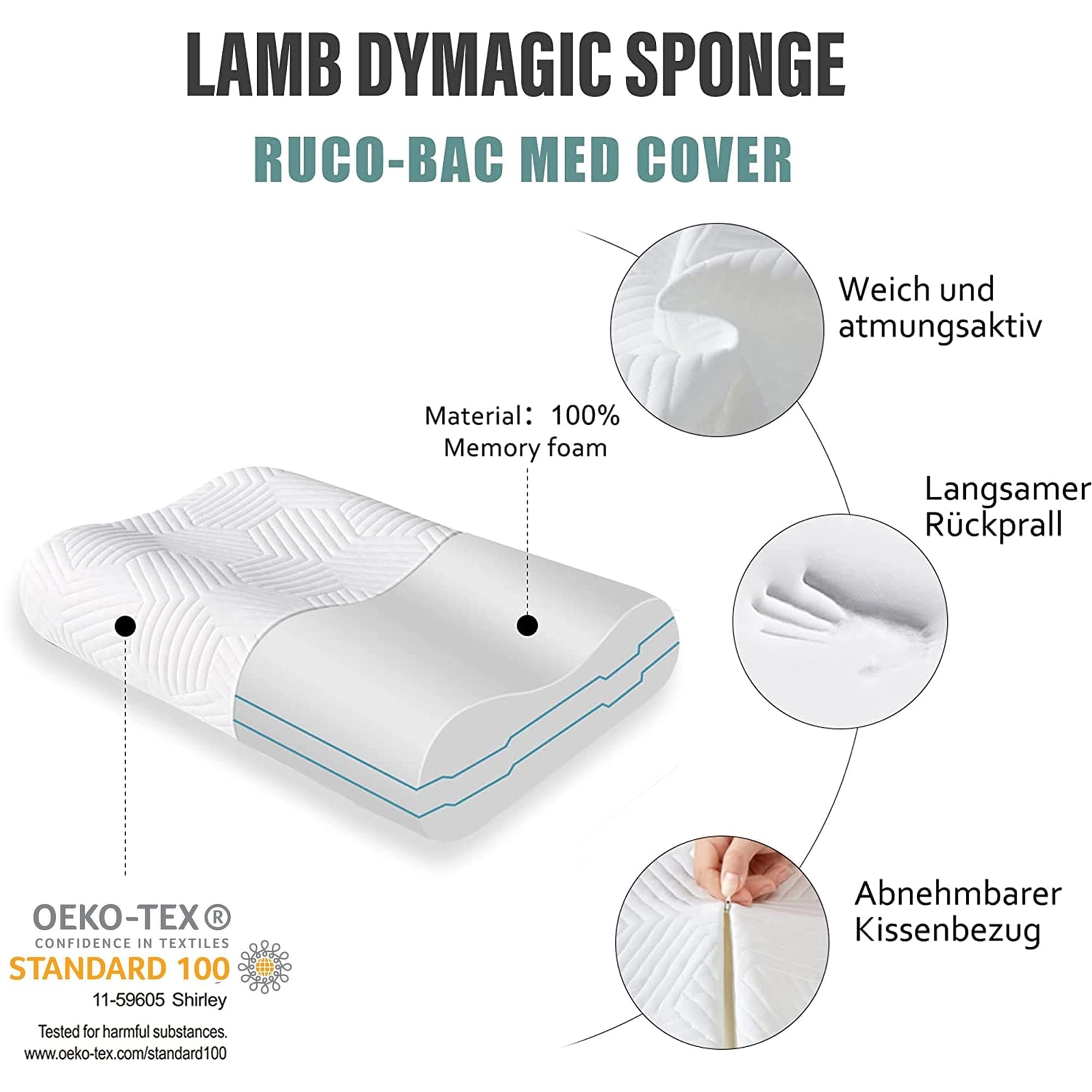 LAMB Höheneinstellbares Memory Foam Kissen Kopfkissen