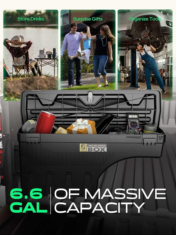 YHTAUTO Truck Bed Storage Tool Box Lockable Compatible with 2019 2020 2021 2022 2023 Ram 1500 Pickup, Passenger Side, Will Not Work with RamBox & Classic Model, Swing Waterproof Wheel Well Toolbox by YHTAUTO - Image 7