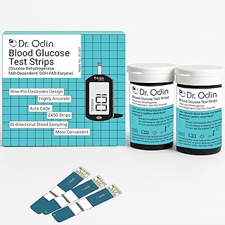 Dr. Odin AC-307 GDH Glucose Test Strips, 2x50 Strips, GDH BLACK Meter Compatible, Bi-Directional Sampling, Auto Coding, Hygienic and Accurate (100 Test Strips)