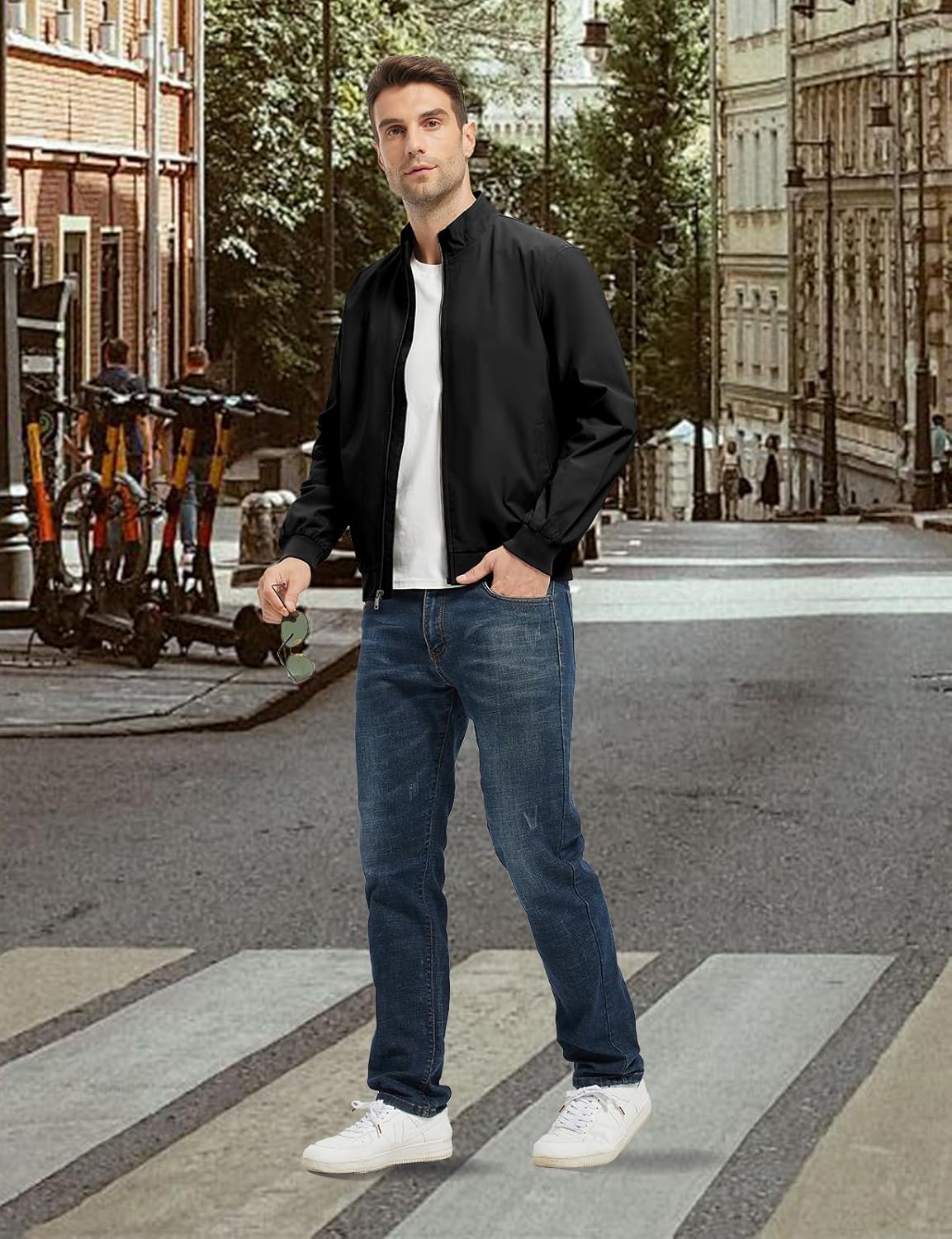 Rdruko Men's Lightweight Jackets Casual Fall Stylish Windbreaker Light Dress Zip Up Coat with 3 Pockets - Image 7