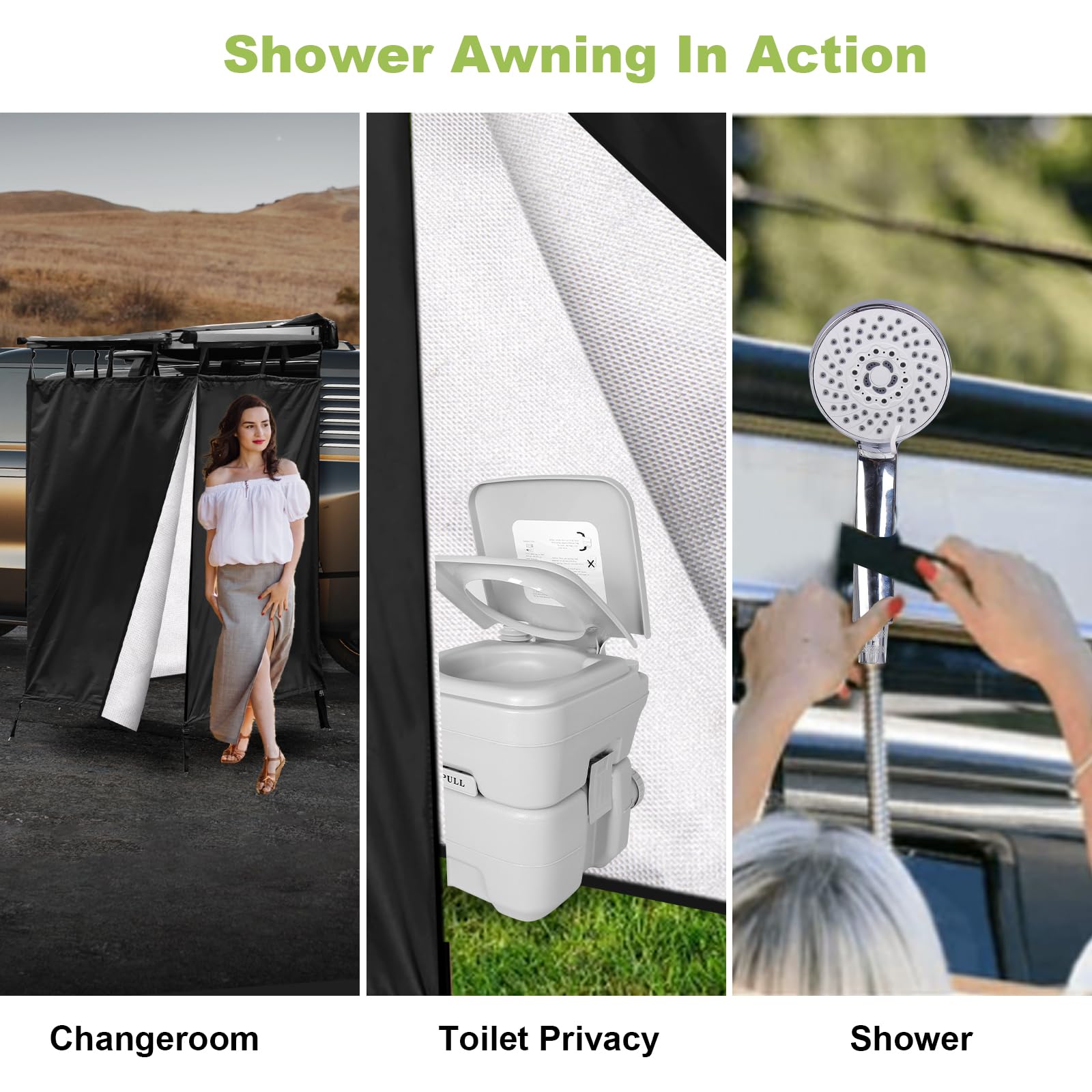 Tenda Doccia Campeggio, Oxford Impermeabile Rifugi Privacy per Il Campeggio, Elevata Resistenza agli Strappi Cabina Doccia Campeggio per Auto, Si Monta su Barre Portatutto Universali