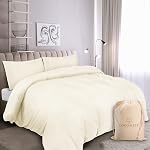 Good Sleep Bedding Queen Couverture de couettes - 100% Couverture de couettes en coton égyptien Reine, 800 TC Bedding C'est la reine, 3 Pc Queen Couette, fermeture à glissière Queen Size Couverture de couette, blanc Couvre la Reine