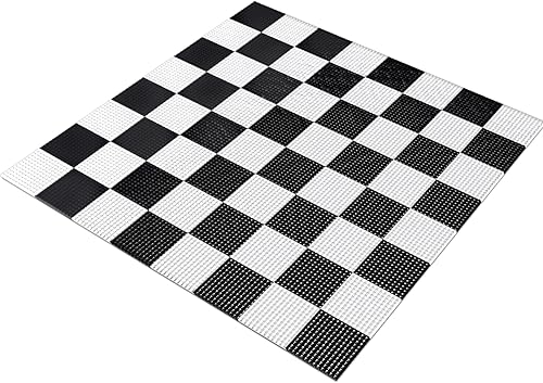 Yuxung Tablero de ajedrez gigante de 7.9 x 7.9 pies, ajedrez no incluido, tapete gigante de plástico para juegos de césped al aire libre, compatible