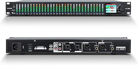 FX-888 Dual channel synchronized control 31-Band Digital equalizer Stereo Graphic EQ Noise Reduction Each segment with LED Spectrum Display Operation Content display large screen.
