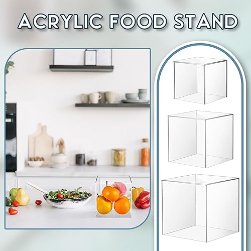 Miniatura 6 de 6 cajas acrílicas para exhibición, 4 x 4 pulgadas, 5 x 5 pulgadas, 6 x 6 pulgadas, pequeño cubo transparente cuadrado para anidar, escaparate de