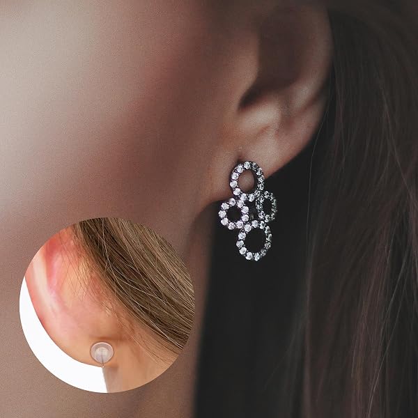 Anti Wildfleisch Disc, 30 Stück Wildfleisch Piercing Silikon-Ohrring-Abstandshalter Ohrring-Stabilisator-Scheiben 7/9 Mm Klare Durchlöcherte Scheibenabdeckung Für Ohrringe Bauchnabel-Buckel - 5