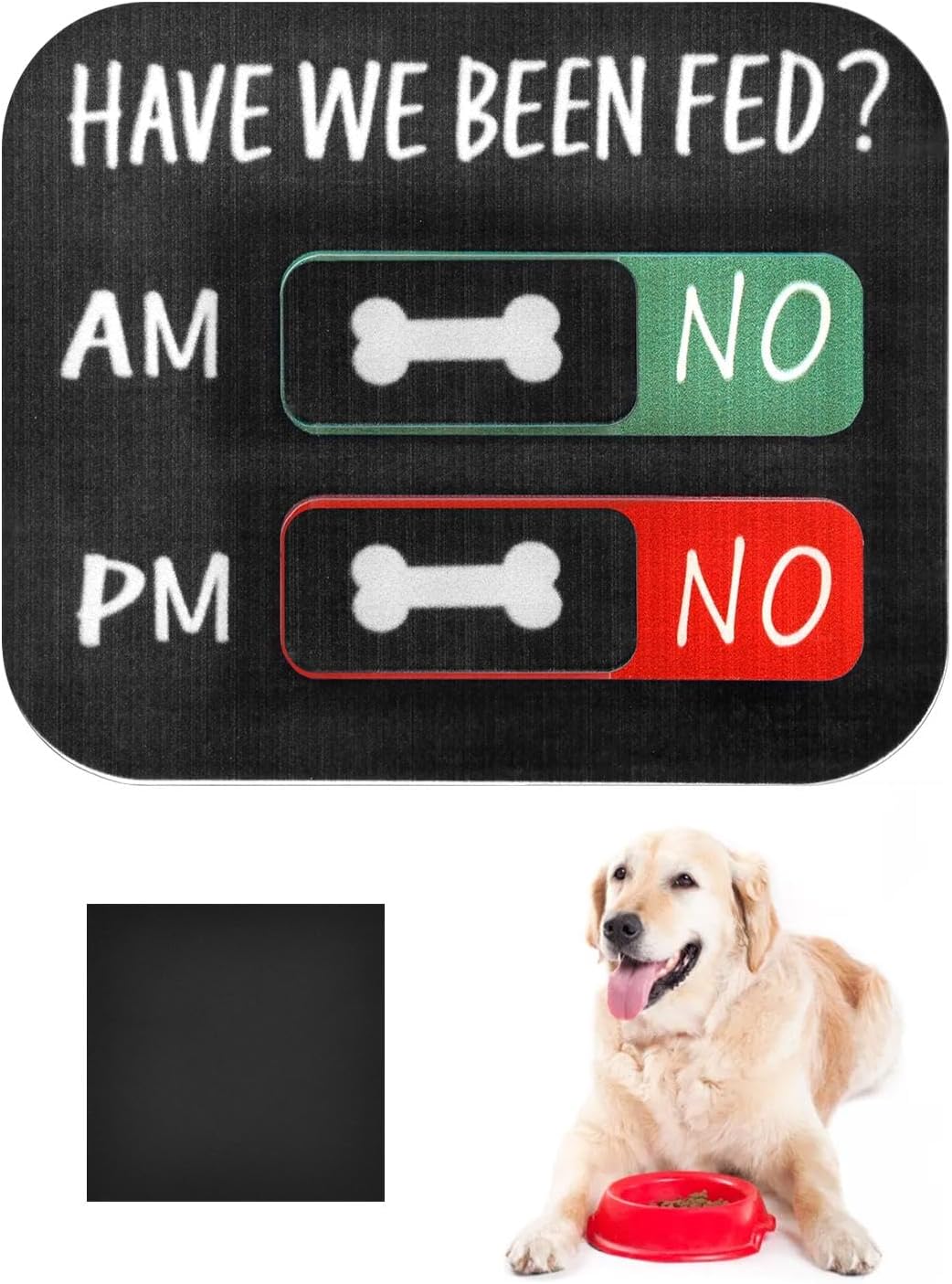Pet Feeding Reminder Tracker, AM & PM Sliding Indicator for Dogs & Cats