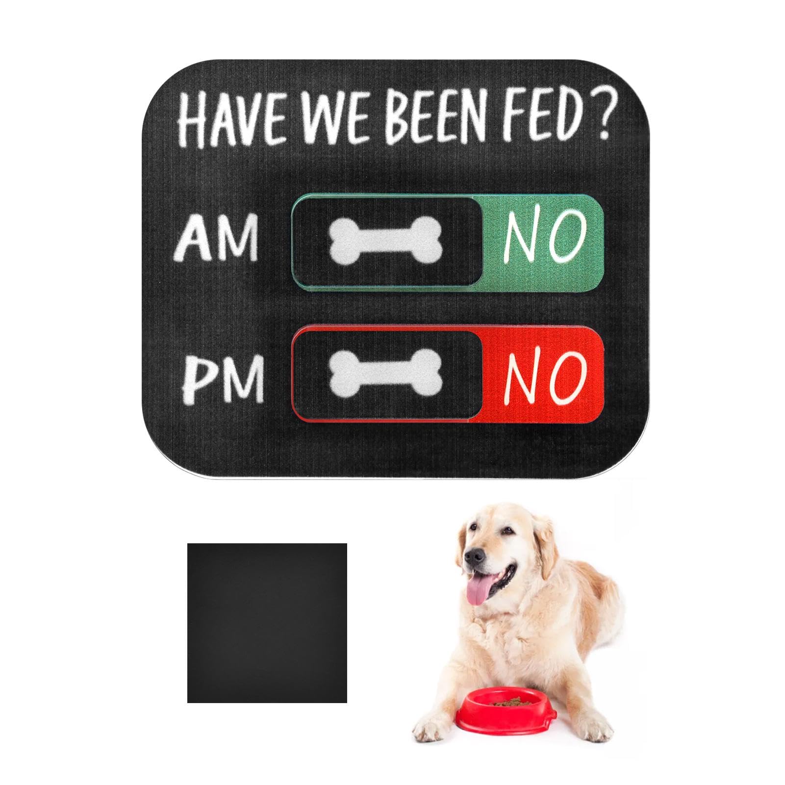 Photo 1 of Mellisore Dog Feeding Reminder Chart with AM/PM Slider, Magnetic & Adhesive Tracker for Fridge or Wall, Helps Prevent Overfeeding for Dogs & Cats