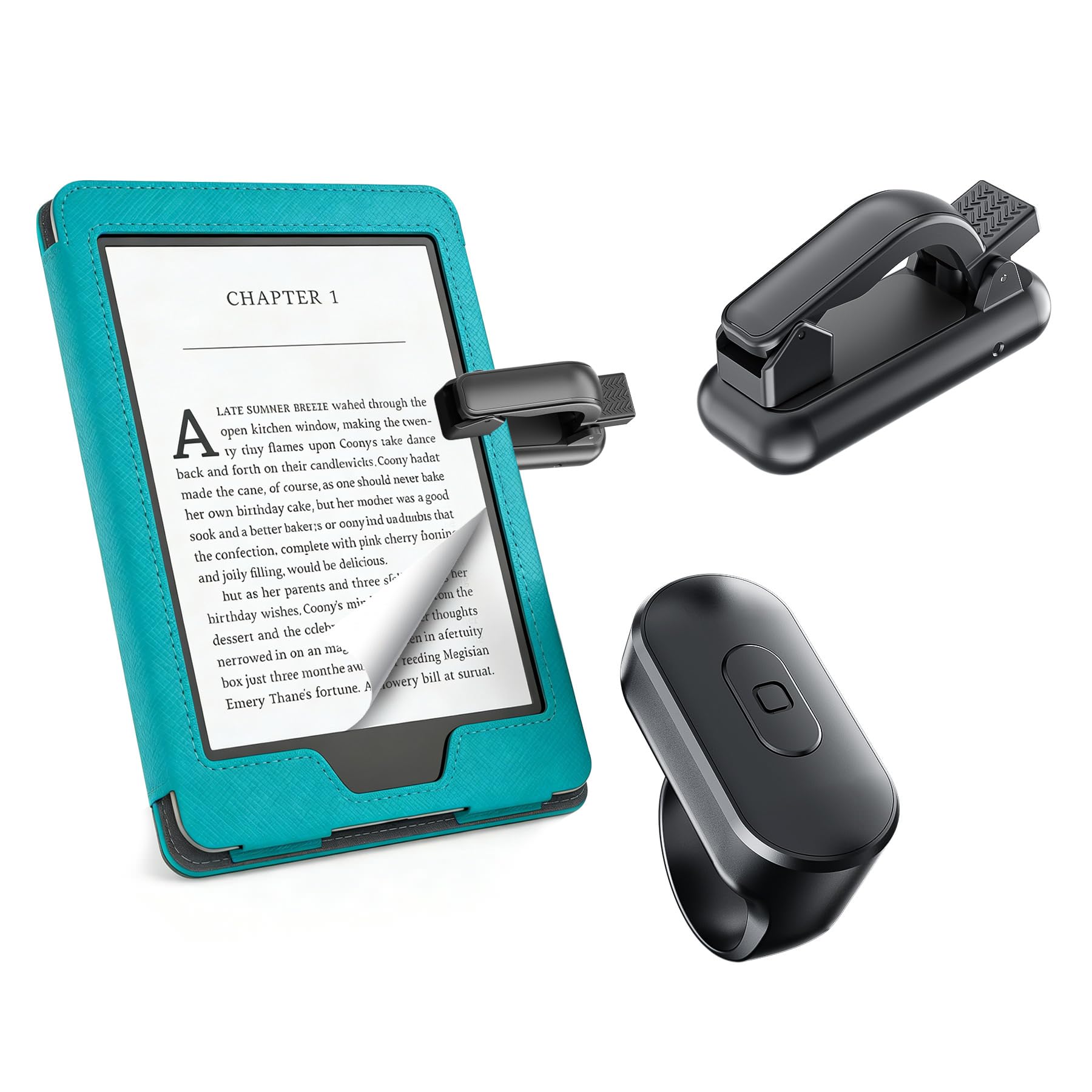 Photo 1 of Kefotic Page Turner Ring Remote for Kobo Kindle Paperwhite Colorsoft Scrible, eReader Accessory, Clicker Gifts for iPad Readers, Accessory for Kindle Lovers, Bed Reading Plastic Case-Friendly Silent