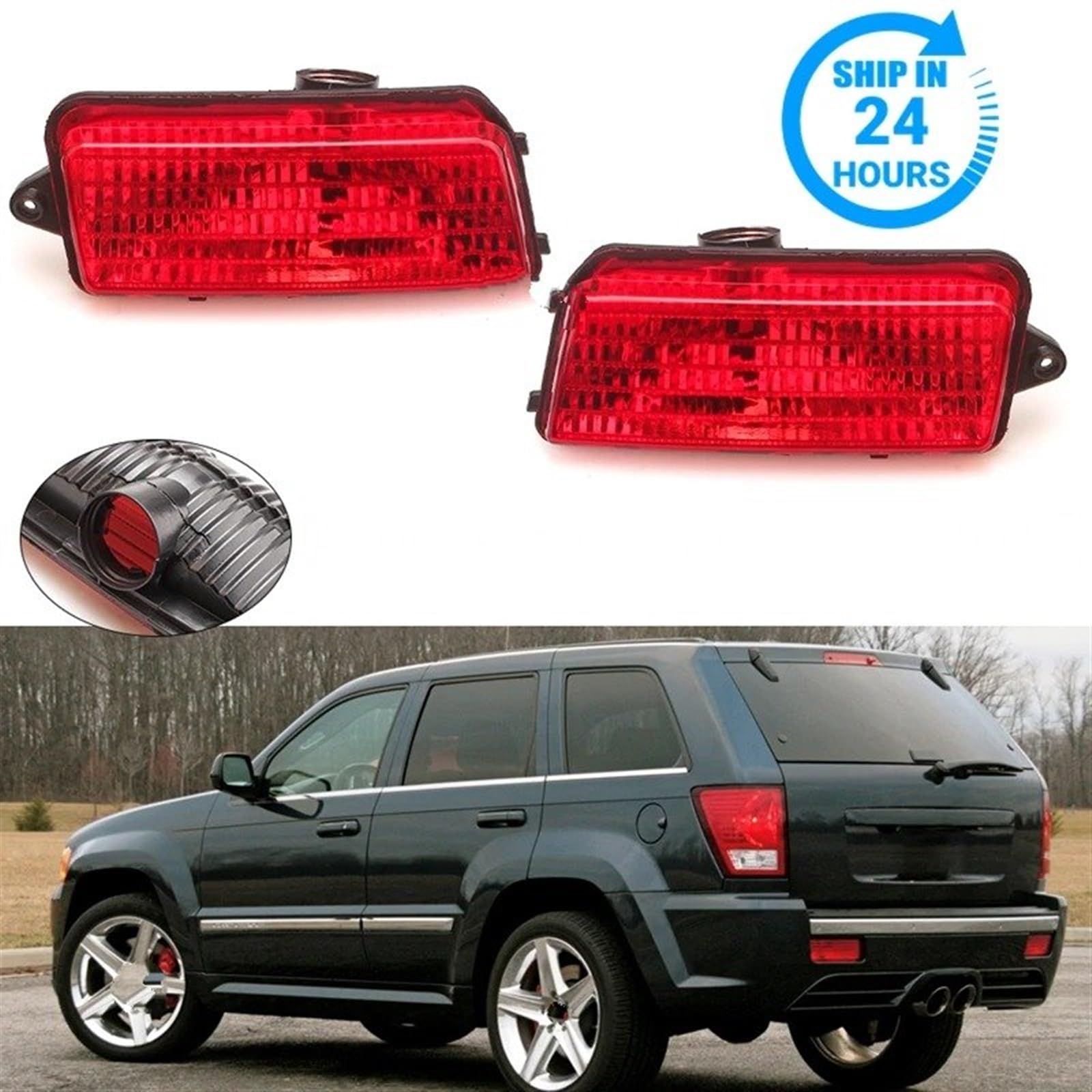 Piloto Trasero Para Jeep Para Grand Para Cherokee 2005 2006 2007 2008 2009 Luz Antiniebla De Señal De Giro De Freno Accesorios Luz Reflectora De Parachoques Trasero Luz Trasera Automóvil(Left and Righ