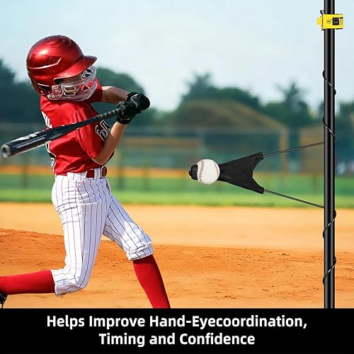 Miniatura 7 de Entrenador de bateo de swing para béisbol y softbol, entrenador de béisbol portátil, equipo de entrenamiento en solitario para principiantes a