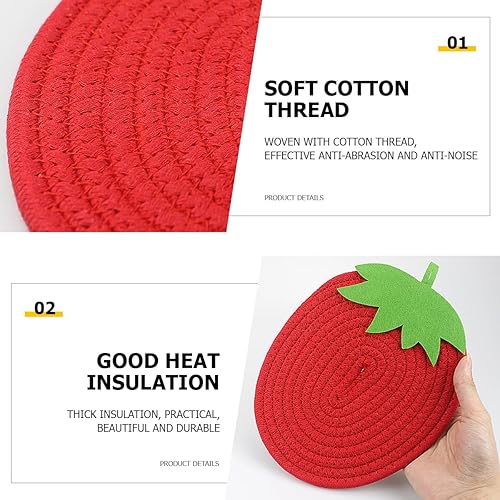 Miniatura 3 de 2 manteles individuales resistentes al calor con forma de madera de hilo de algodón para cocina, salvamanteles de tela resistente a la cocina para