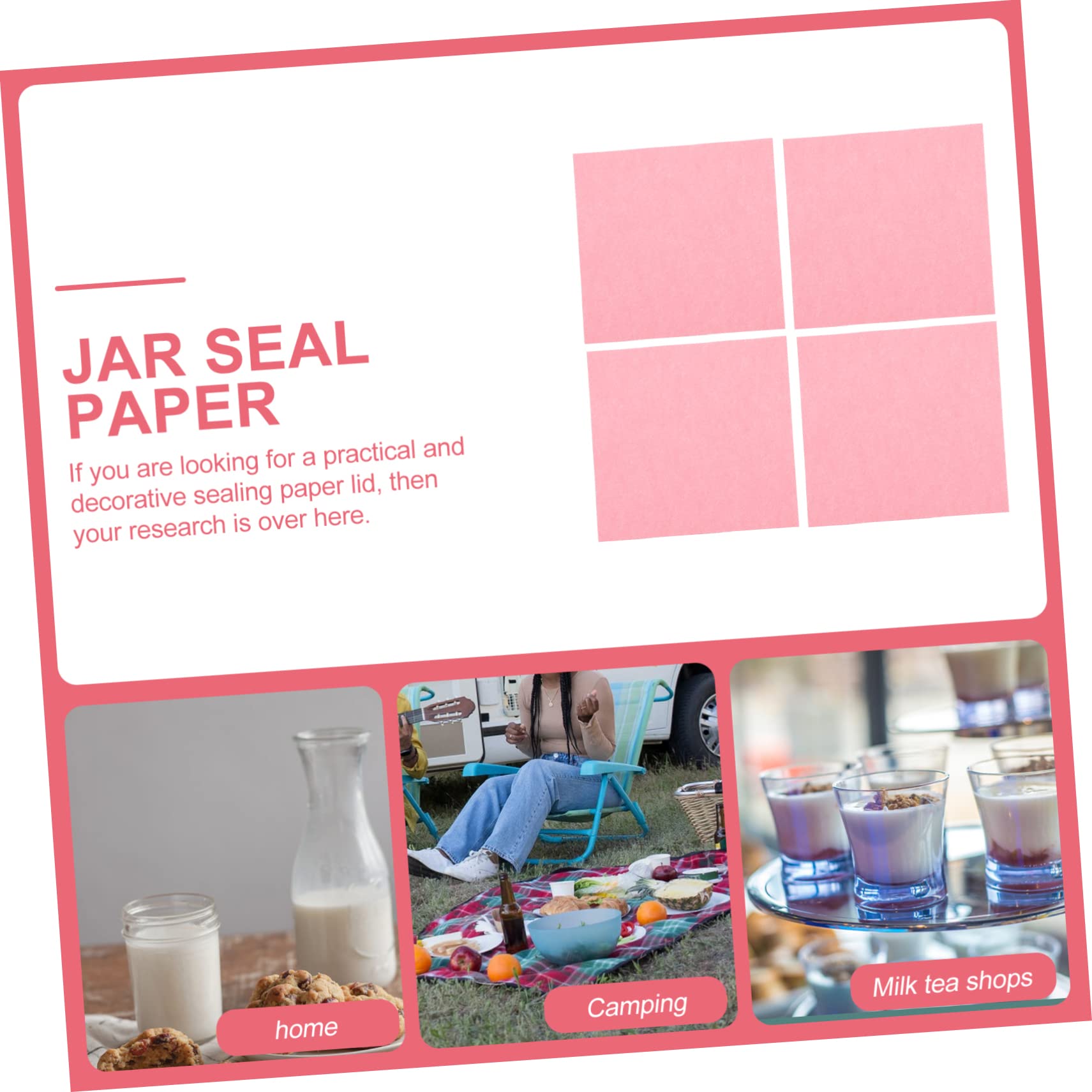 FRCOLOR 100 Pcs Pudding Wrapping Sealed Lid for Pudding Cups Simple and Beautiful Covers for Various Storage Containers