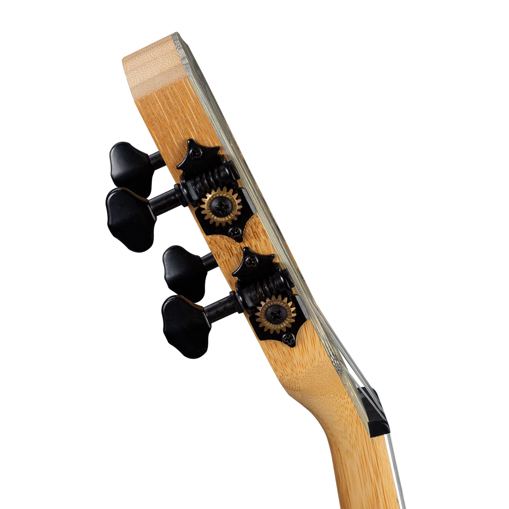 Cascha E-Bamboo Graphit Sopran Ukulele Erwachsene & Kinder - inkl. 3 Plektren & Tasche - Bambus-Ukulele als Bühnenbegleiter - hochwertige Carbon-Saiten - integriertes Stimmgerät & 3-Band-Equalizer