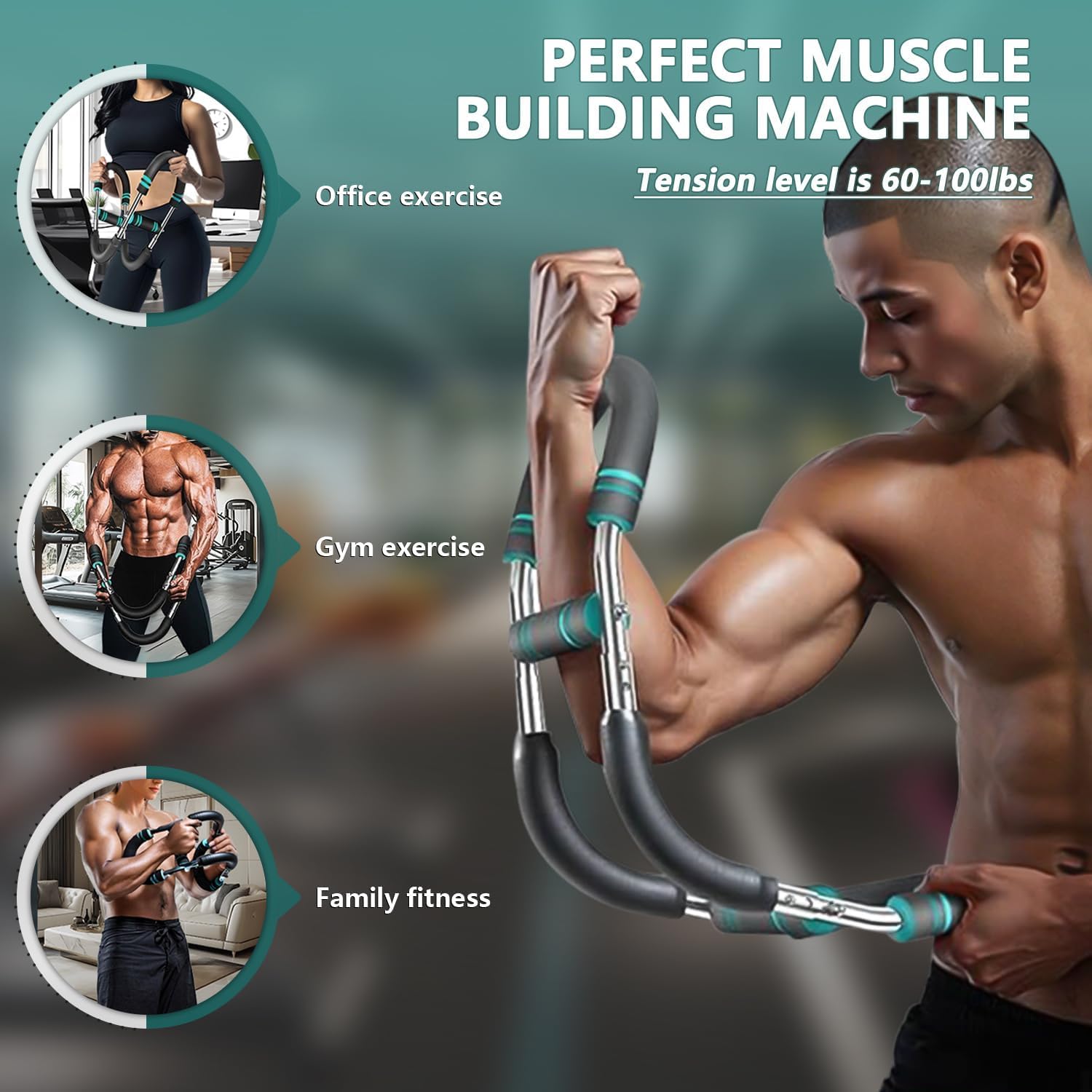 Kliffoo Twister Arm Trainer, Chest & Arm Workout Equipment for Men & Women, Portable Arm Chest Exerciser with Anti-Slip Grips for Home Gym, Forearm, Triceps & Upper Body Strength Training Machine 1