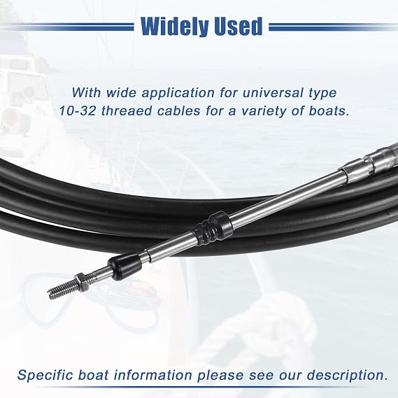 uxcell 2pcs 13ft Marine Throttle Shift Control Box Cable w/Clevis Black