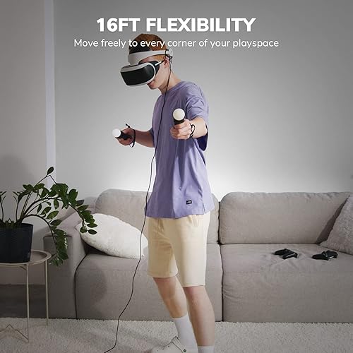 Miniatura 2 de RUIZHI Cable de enlace para Oculus Quest 2, carga rápida de 16 pies y transferencia de datos de alta velocidad USB 3.0 a USB C compatible con