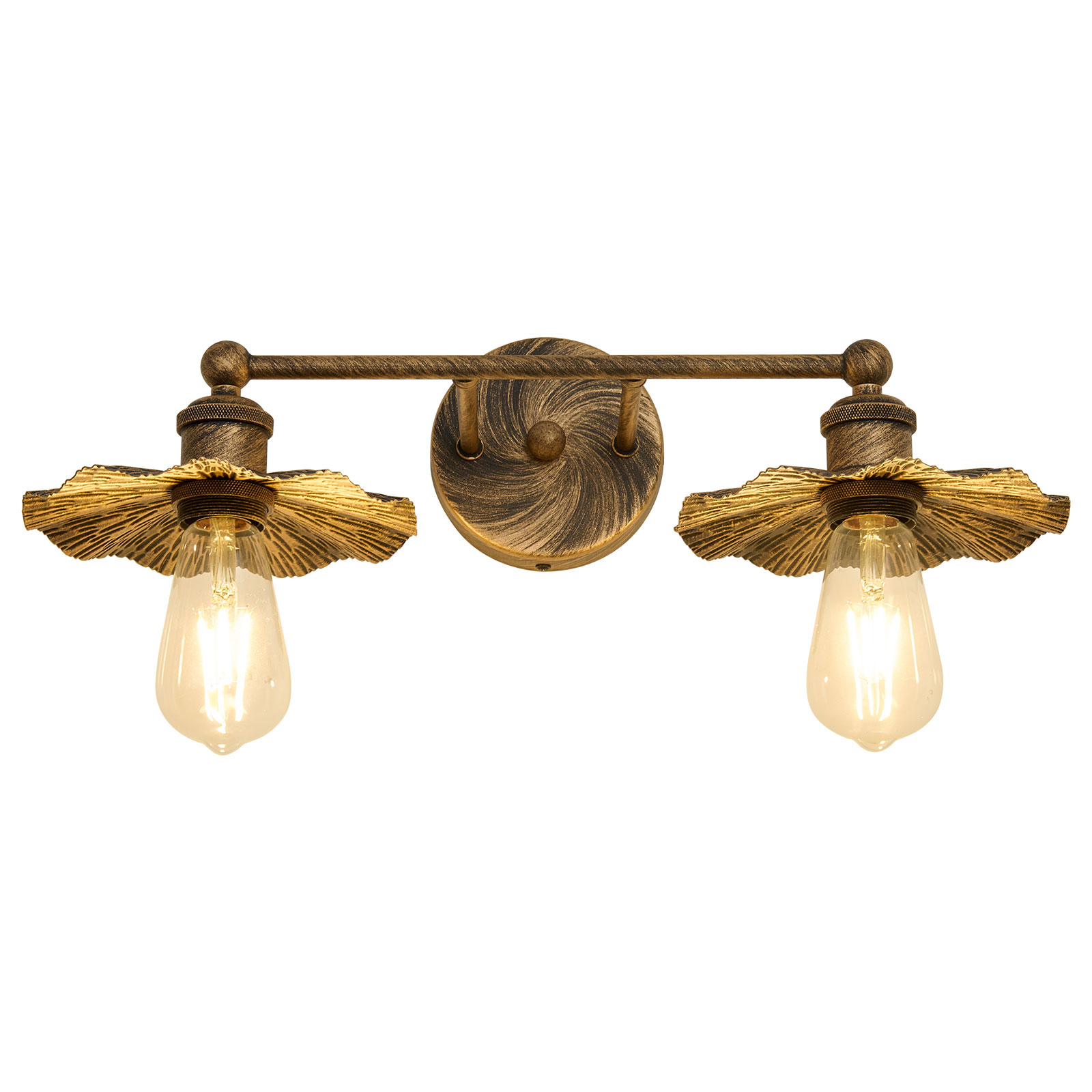 Image of ZGLAOJT 2 Light Vintage Vanity Light Oil Rubbed Bronze Bathroom Light Fixtures Over Mirror.