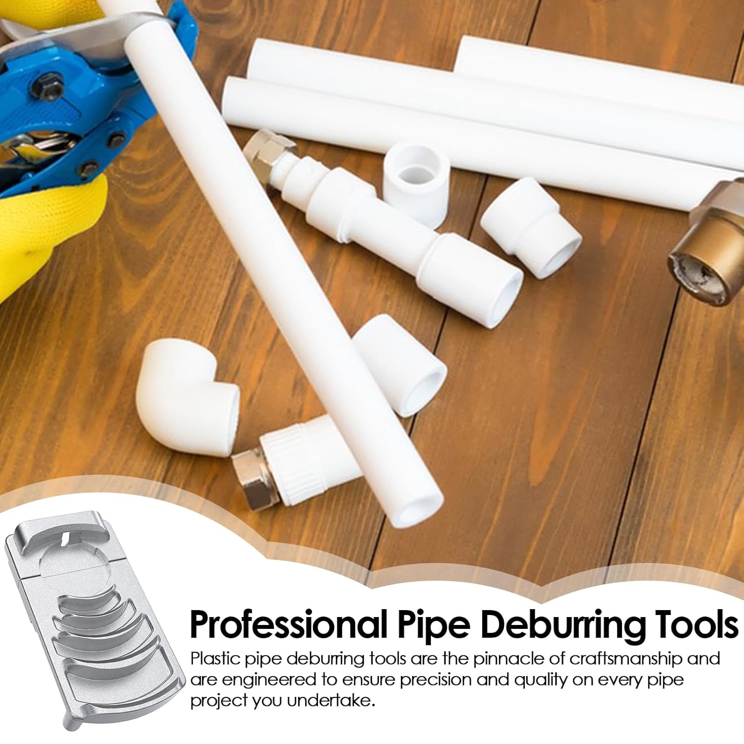 PVC Pipe Deburring Tool – Chamfer Cutter, Beveling Tools | Pipes Edge Smoother, Water Line Preparation Tool for Plumbing Installation, Pipe Cutting Projects, and Home Maintenance Accessories
