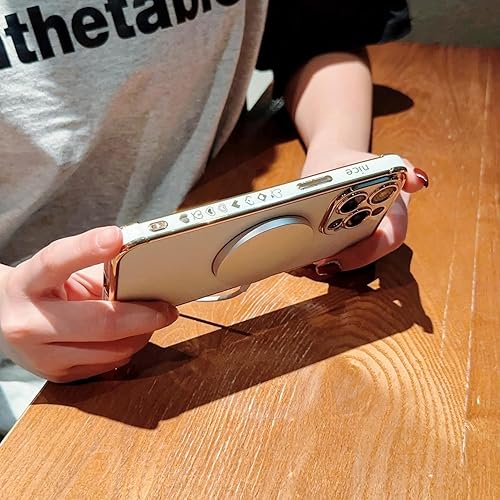 Miniatura 9 de Hosgor Funda compatible con iPhone 15 Pro 2023, compatible con MagSafe Love Heart Platating protección de cámara, funda para teléfono para mujeres y