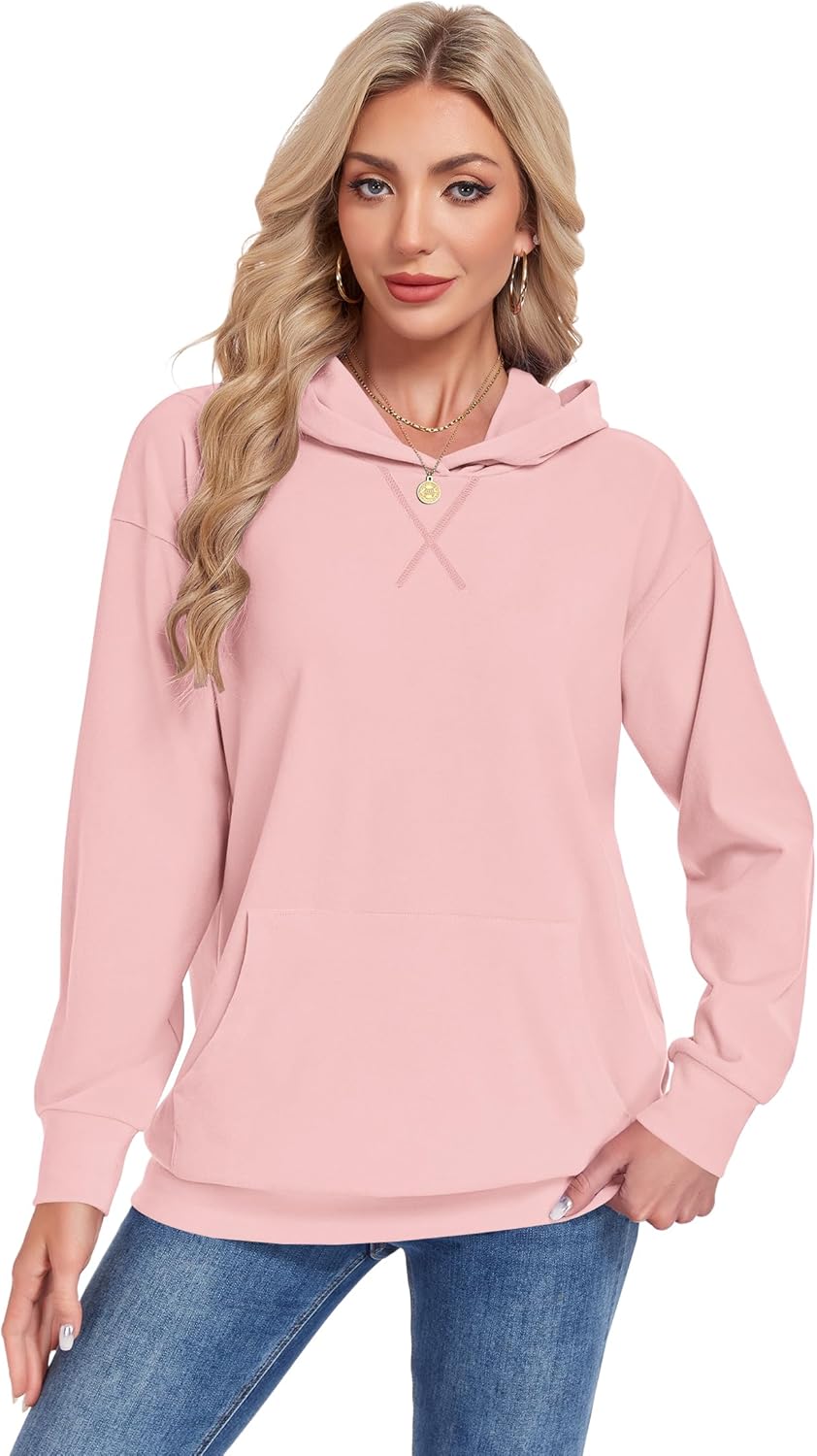 AUSELILY Women's Crewneck Hoodies Oversized Sweatshirt Long Sleeve Pullover Sweatshirts with Pockets X Decoration 2026 - Image 4