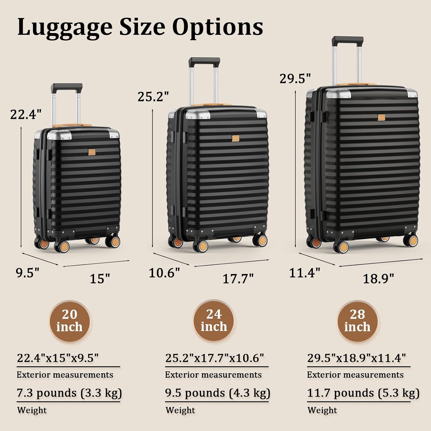 Joyway 20 Inch Carry On Luggage Airline Approved, PP Hardside Carry On Suitcase with Spinner Wheels and TSA Lock, Lightweight Luggage with Anti-Collision Corner (Black, 20 Inch) - Image 8