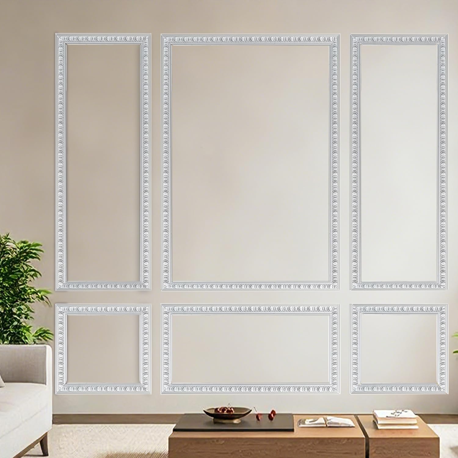 Peel and Stick 3D Bead Wall Molding Kit, Self Adhesive Walls Trim Crown Molding Strip for Interior Home Wall Moulding Décor (Bead-24x60in)