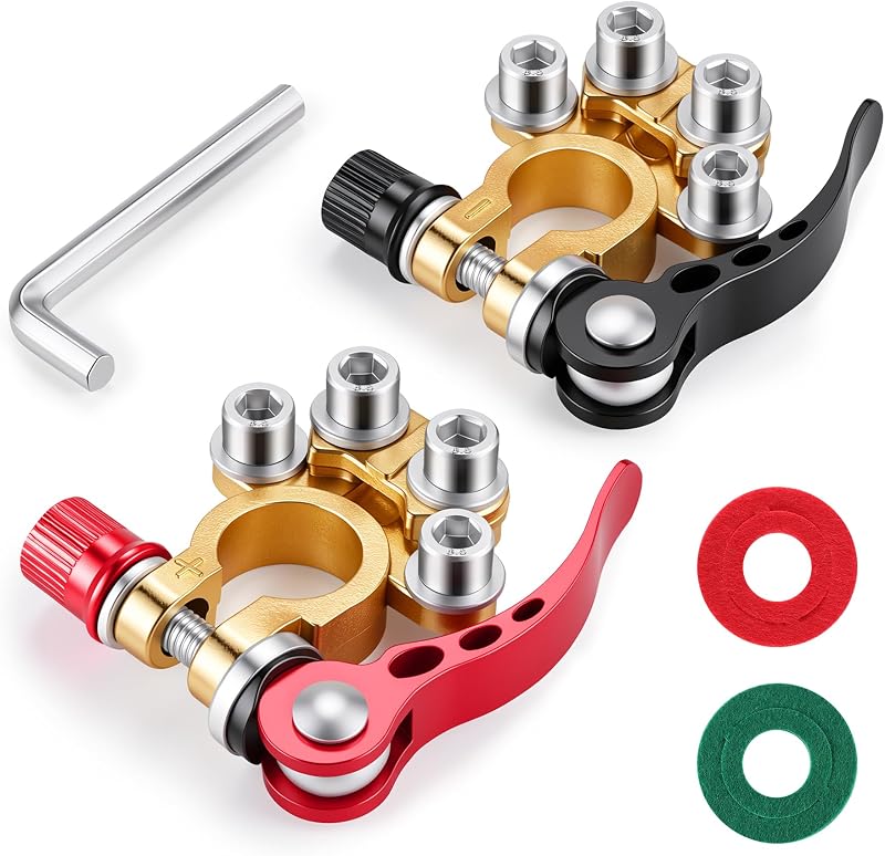 Terminal de bateria automotiva SINGARO com conectores positivo e negativo para postes SAE/JIS A – Kit com 2