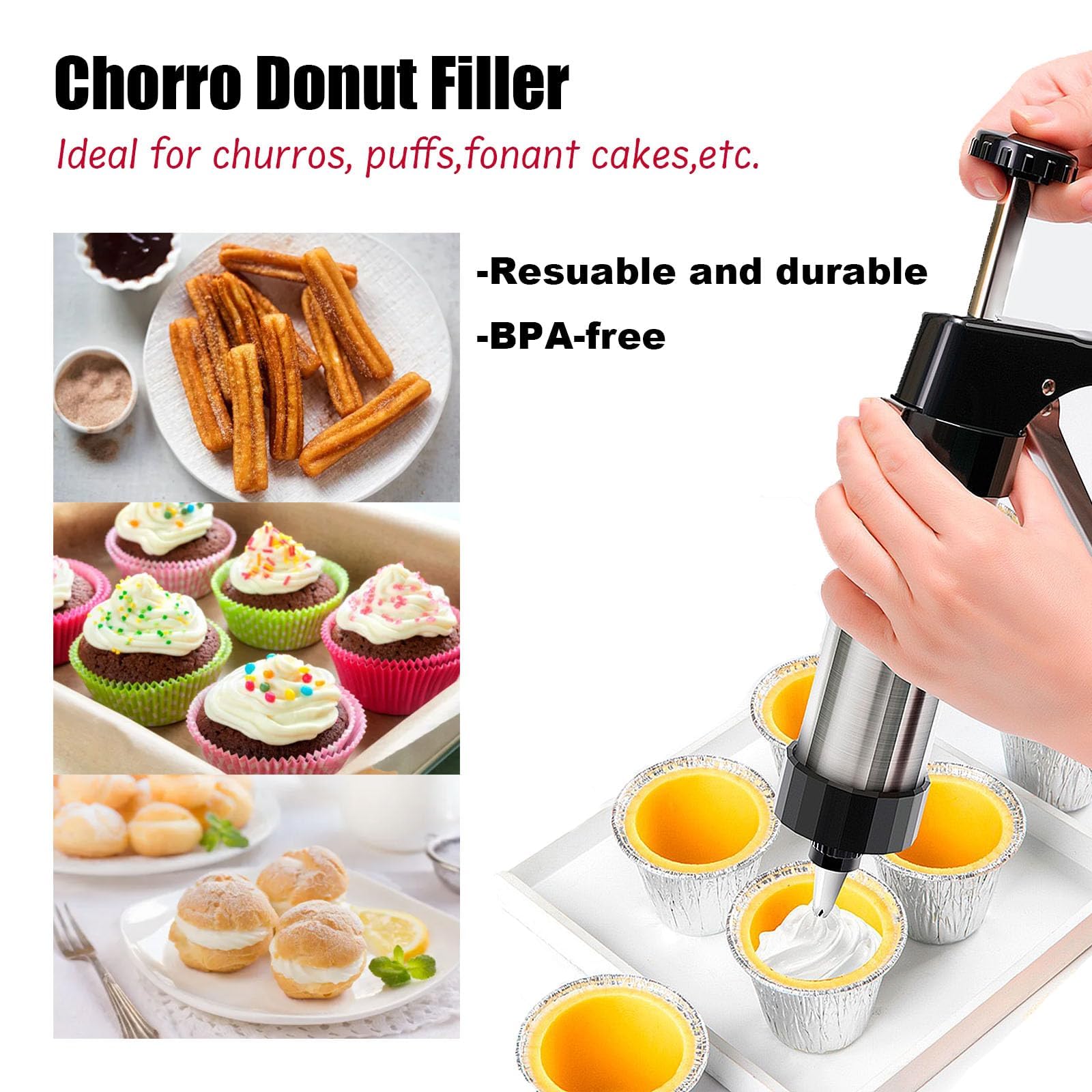Cookie Press Kits, Pistola per Biscotti in Acciaio Inox con 7 Ugelli E 11 Taglierini, Ritorno Automatico E Impugnatura Ergonomica, Stampo Multiuso per Biscotti DIY Dessert