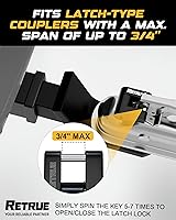 Vista 2 de RETRUE Candado de Acoplador de Lengüeta de Remolque, Candado de Enganche de Remolque, Diámetro 1/4 Pulgada, Extensión 3/4 Pulgada para Acoplador