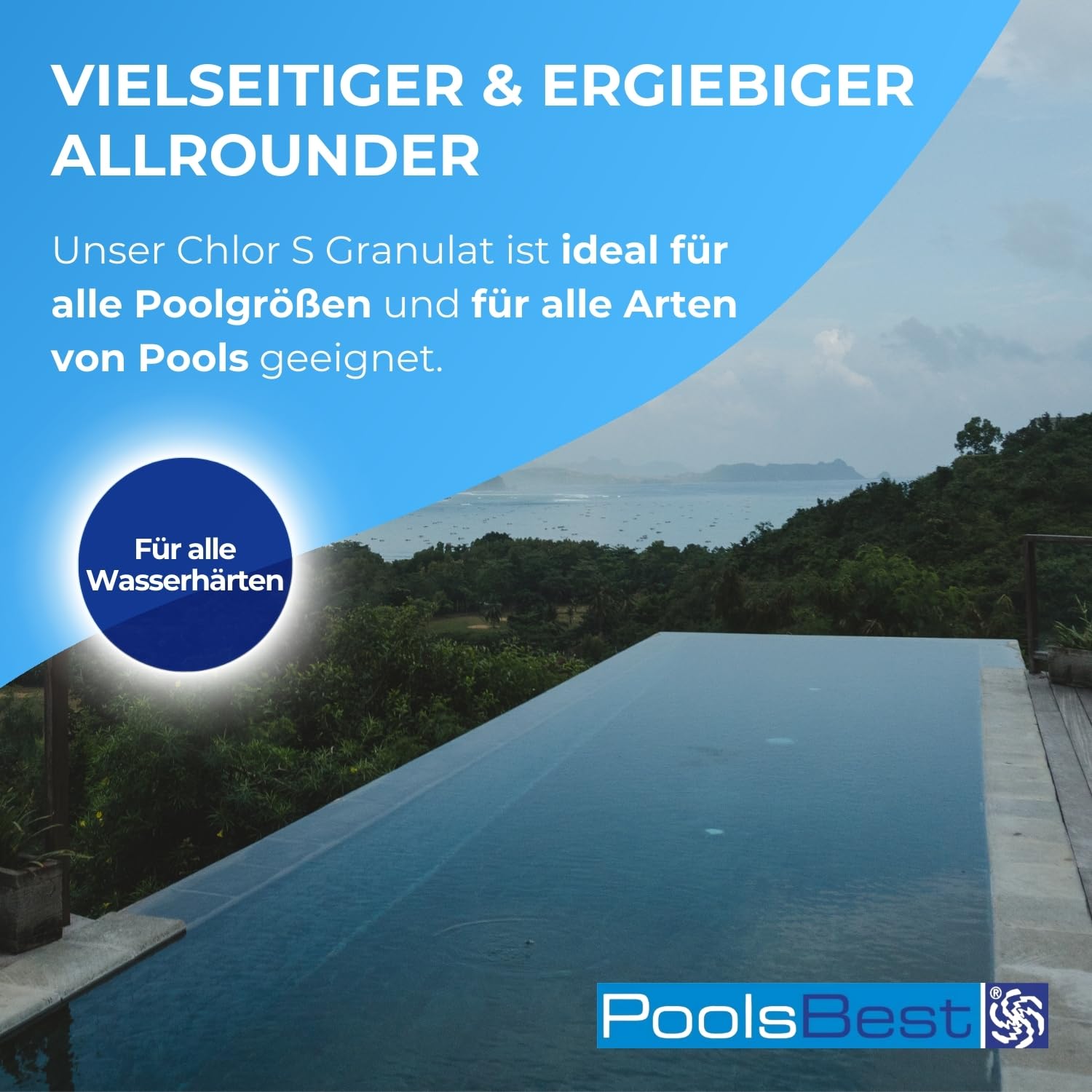 PoolsBest 3kg Chlor S Granulat I schnelllösliches Chlorgranulat-Pulver mit 56% organischem Aktiv-Chlor I Schnellchlor-Granulat zur Poolreinigung I pH-neutrale Stoßchlorung & Schnelldesinfektion