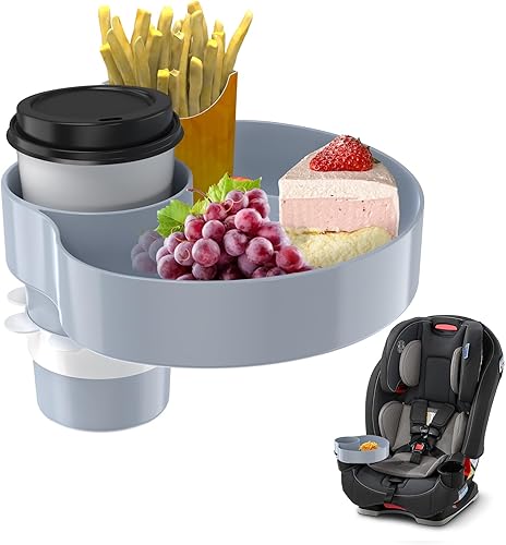 Miniatura 13 de Bandeja de asiento de automóvil para niños, bandeja de viaje con portavasos para bebé, asiento de automóvil para niños, organizador de aperitivos