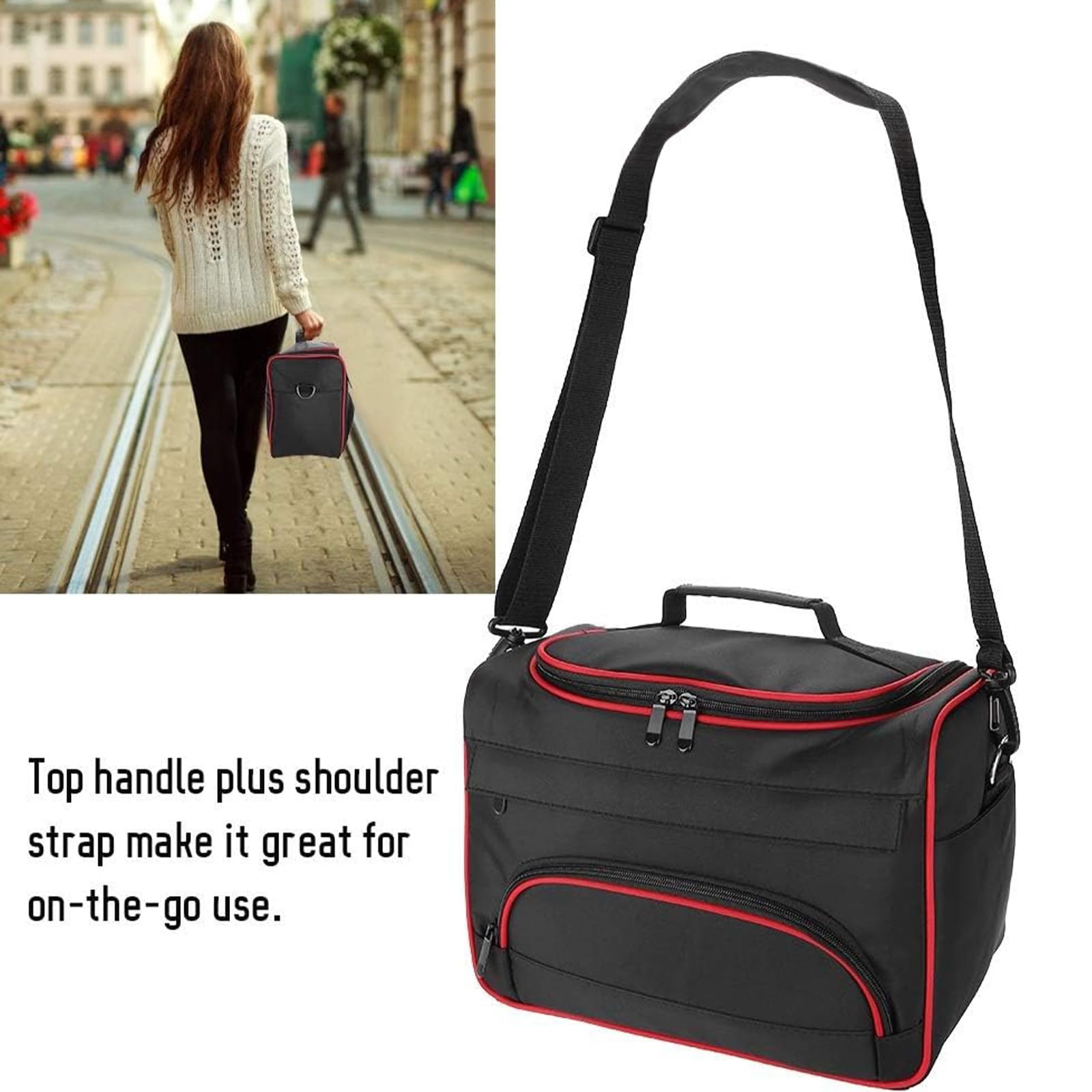 Petyoung Große Kapazität Pro Friseur Haar Ausrüstung Salon Werkzeug Tragetasche Reise Aufbewahrungstasche Tasche Schönheitssalon Werkzeug Aufbewahrungstasche (Color : Black)