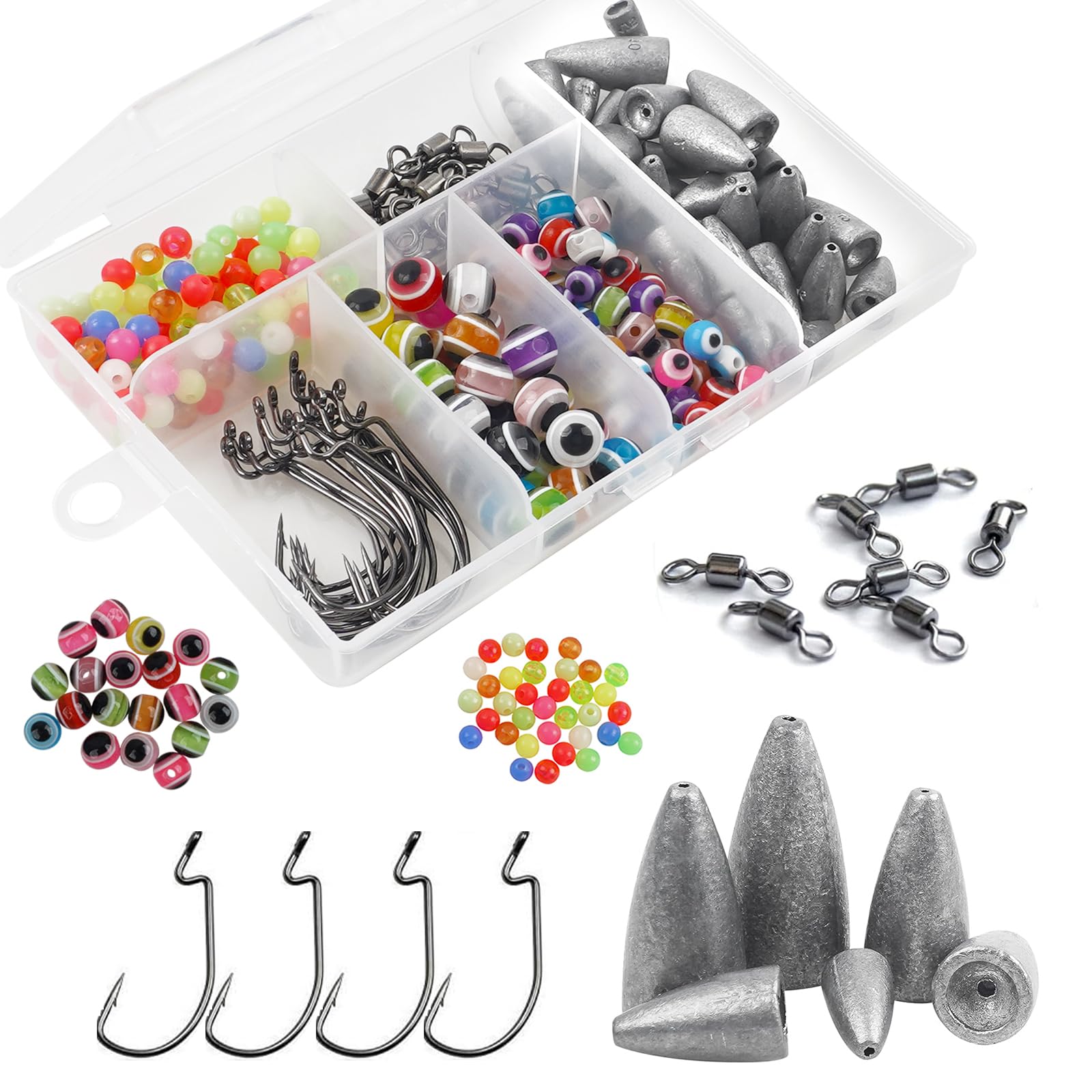 Worm Weights 10-Piece Texas Fishing Rig Kit Bullet Weights (5g