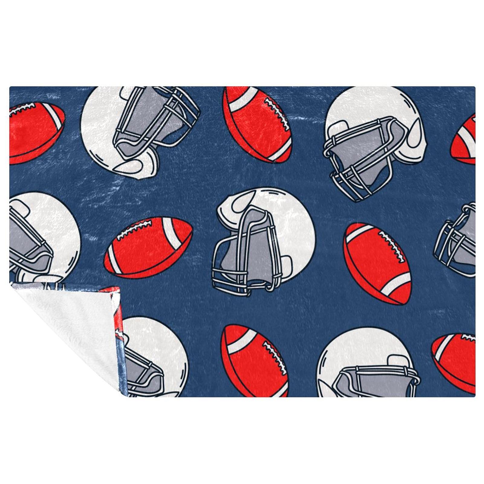 Couverture douce et chaude rugby 150x100 cm pour lit et canapé