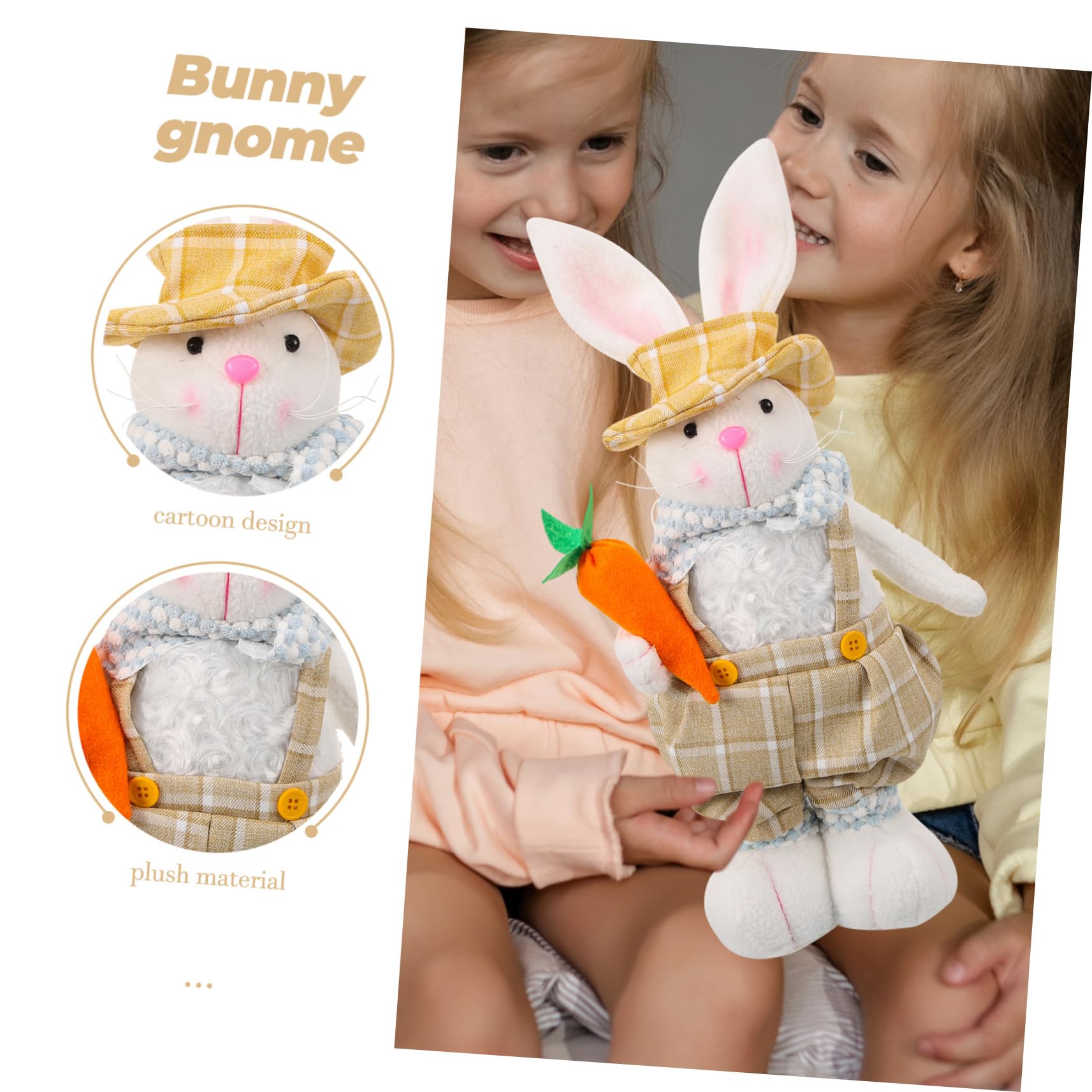 Amosfun Coniglio Pasquale Decorativo Peluche Statua Di Coniglio Carino Per Decorazioni Pasquali e Feste Primaverili Per Adulti Ornamentazione Da Tavolo Per Atmosfera Festiva